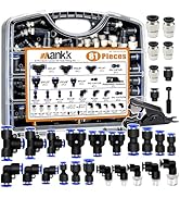 mankk Quick Connect Air Hose Fittings Kit 1/8" 1/4" 3/8" 1/2" Push to Connect Fittings Air Line Q...