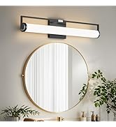 Modern Black Vanity Light Fixtures for Bathroom, 25.2 inch LED Wall Light Over Mirror, 20W, 3000K...