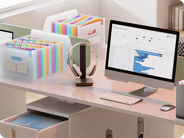 ThinkTex Accordion File Organizer, 26 Pockets Expanding File Folders