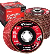 EZARC Ceramic Flap Discs 40 Grit, 4 1/2 x 7/8-Inch Flap Sanding Disc, Type 29 Ceramic Grinding Wh...