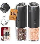 CIRCLE JOY Gravity Electric Salt and Pepper Grinder Set Rechargeable Automatic Pepper Mill Grinde...