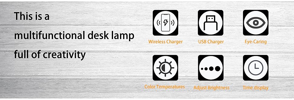 desk lamp with wireless charger