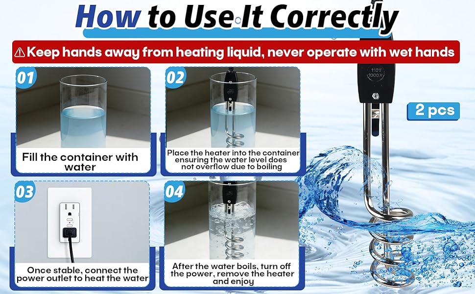 1000W-110V Immersion Water Heater A+5
