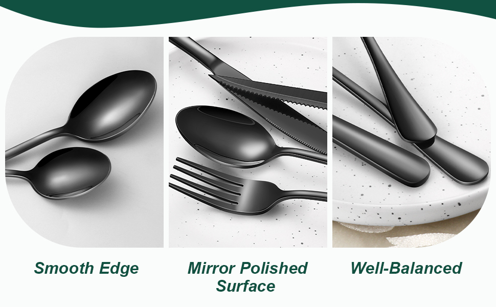 black forks and spoots set