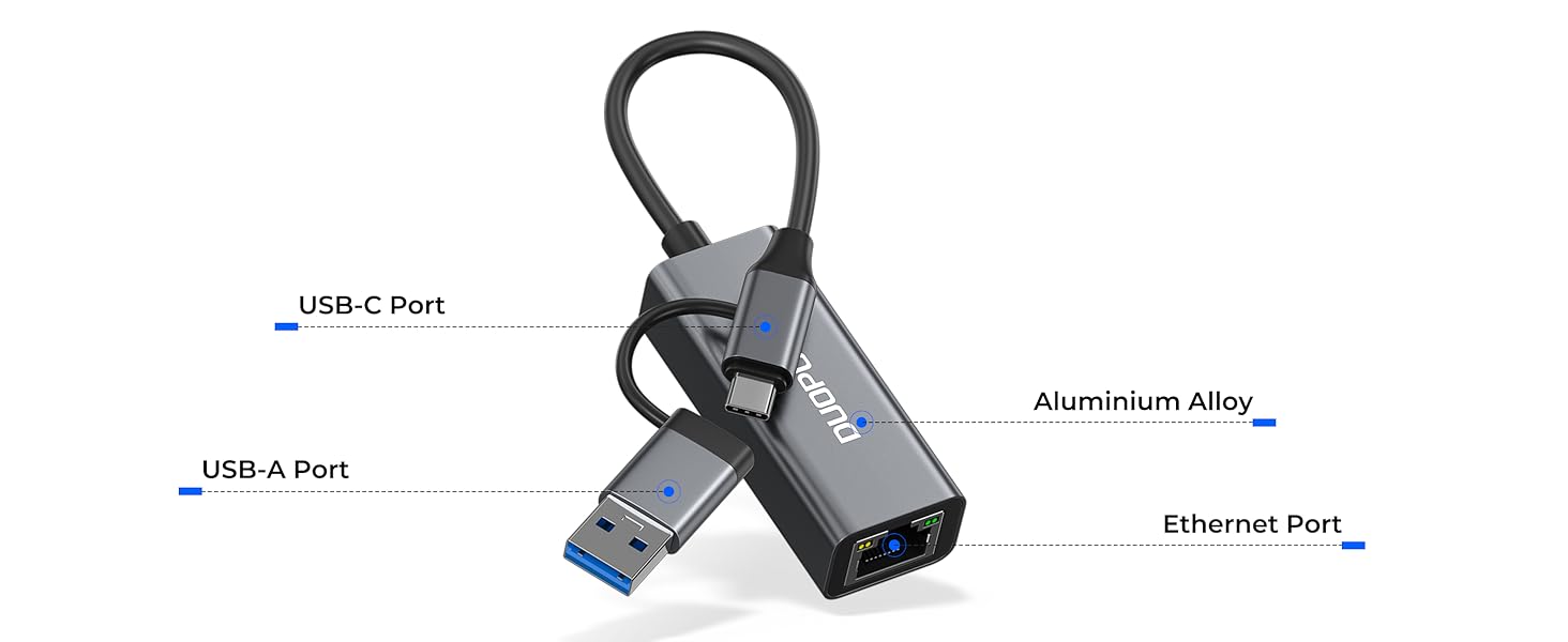 usb ethernet adapter features a durable aluminum alloy that dissipates heat faster than plastic
