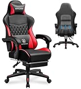 GTPLAYER Gaming Chair, High Back Leather Computer Gaming Chair with Footrest, Ergonomic Height Ad...