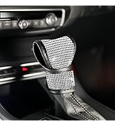 AOCISKA Universal Bling Car Gear Shift Cover,Leather Auto Gear Shift Knob Cover with Glitter Blin...