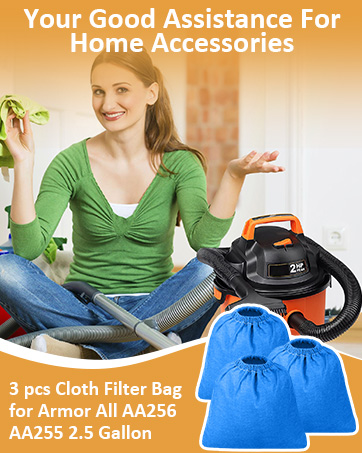 3 pcs Cloth Filter Bag for Armor All AA256 AA255 2.5 Gallon