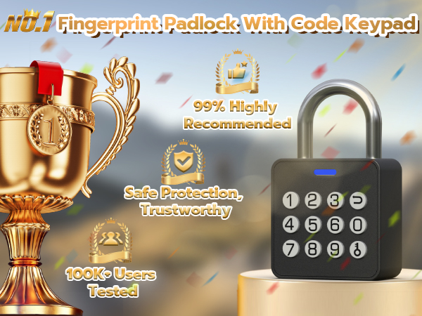 Fingerprint Padlock With Code Keypad