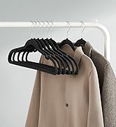 SONGMICS Velvet Hangers 50 Pack, Non-Slip Clothes Hangers, Suit Hangers with Shoulder Notches, Pa...