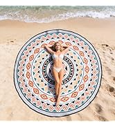 HIHOHO Round Beach Blanket Sandproof Waterproof Durable Quick Drying Portable Large Picnic Blanke...