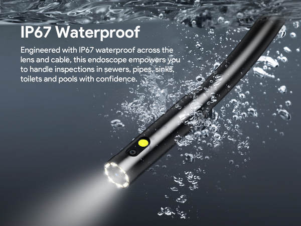 DEPSTECH Endoscope Camera with Ligh Dual Lens Inspection Borescope for iPhone &amp;amp;amp; Android