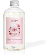 Green Tea Cherry Blossom Diffuser with 20 Black Fiber Sticks, 6.7 oz Diffusers for Home Essential...