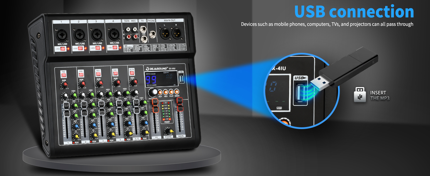 6 Channel Audio Mixer,Audio Mixer,Mixing Console