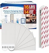 TAILI Picture Hanging Strips Heavy Duty, Large 14 Pairs (28 Strips) Frame Hanger for Walls, Pictu...
