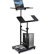 Multi-Purpose Lecterns &amp; Podiums, Portable Mobile Standing Laptop Desk, Height Adjustable Rolling...