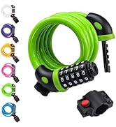 NDakter Bike Lock, 4 Feet Bike Locks Cable, High Security 5 Digit Resettable Combination Coiling ...