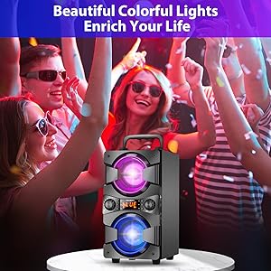 bluetooth_speakers_portable_wireless_with_radio_lights_subwoofer_outdoor_home_party_karaoke_machine