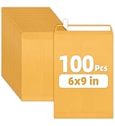 SUNEE 6x9 Manilla Envelopes, 28lb Brown Kraft, Ultra Strong Quick-Seal Security Catalog Mailing E...