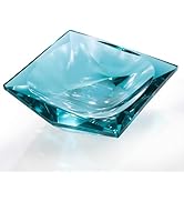KAMMAK Crystal Glass Fruit Bowl, Luxury Centerpiece Glass Bowl, Hand Blown Decorative Dessert Pla...