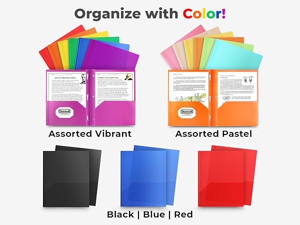 Dunwell 3-Prong Poly Folder Vibrant - Organize with Color!