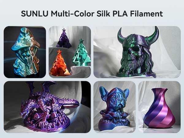 SUNLU Triple Color Silk PLA Filament Bundle 250g