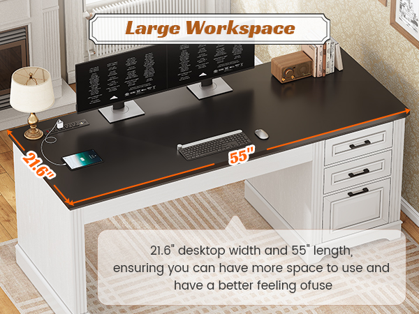 compuer desk with drawers