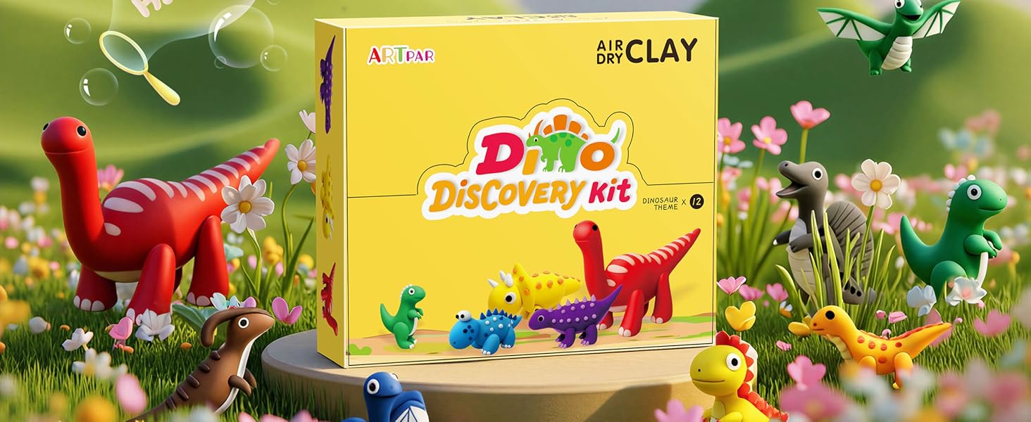 ARTPAR Air Dry Clay Dinosaur Kit