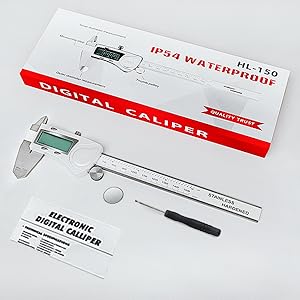 Electronic Digital Vernier Caliper, LOUISWARE Stainless Steel Caliper 150mm0-6 inch Measuring Tools
