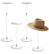Estleys 4 Pcs Acrylic Hat Stand, 12" to 17" Clear Hat Stands, Wig Hat Display Rack, Adjustable He...
