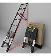 Telescoping Ladder Extension Telescopic Collapsible - 12.5 FT Rv Telescope Foldable Extendable Ta...