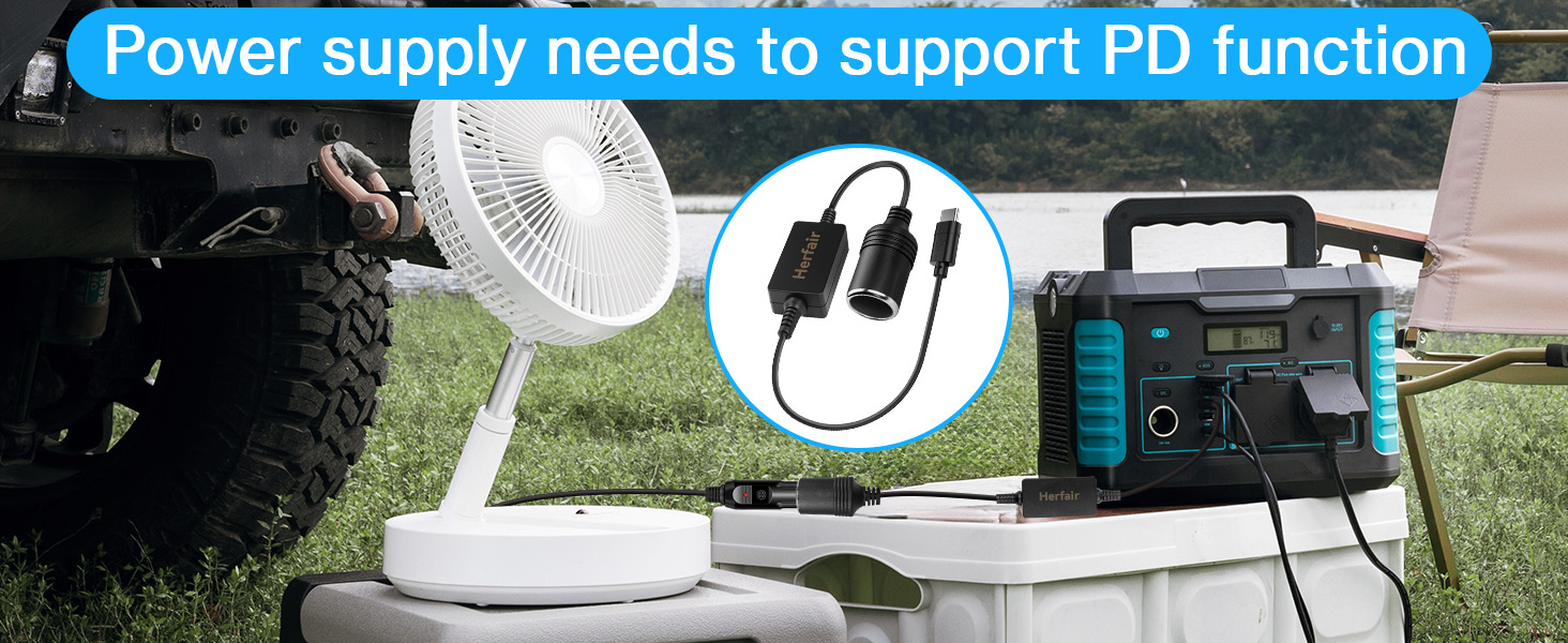 USB C Male to 12V Car Cigarette Lighter