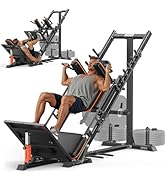 FEIERDUN 3-in-1 Leg Press Hack Squat Machine with Stretch Board – Adjustable Leg Press Machine fo...