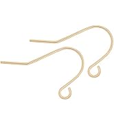 BENECREAT 100pcs 18K Gold Plated French Earring Hooks with Loop Dangle Earring Findings for DIY E...