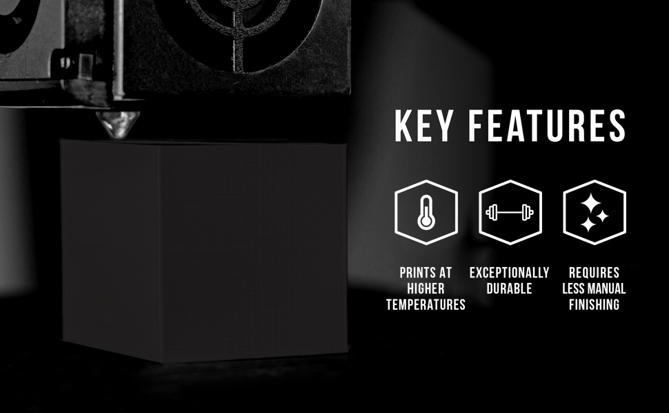 abs key features include strong and durable, easy to use and higher temperature resistance than pla