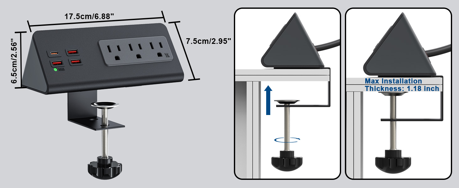 desk mount power strip desk clamp power strip desk surge protector desk outlet