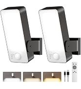 2 Pack Motion Sensor Outdoor Lights, 10000mAh Rechargeable 600 Lumen Battery Operated Outdoor Wal...