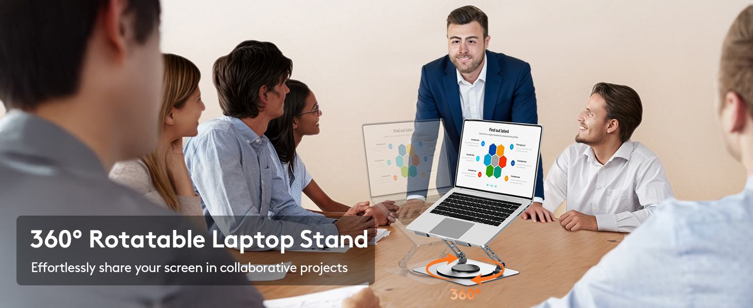 Laptop Stand for Desk with 360 Rotating Base