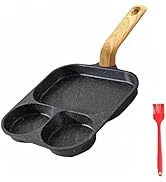 JUSTUP Nonstick Egg Frying Pan, 3-in-1 Nonstick Pan Divided Grill Frying Pan, Heat Resistant Hand...