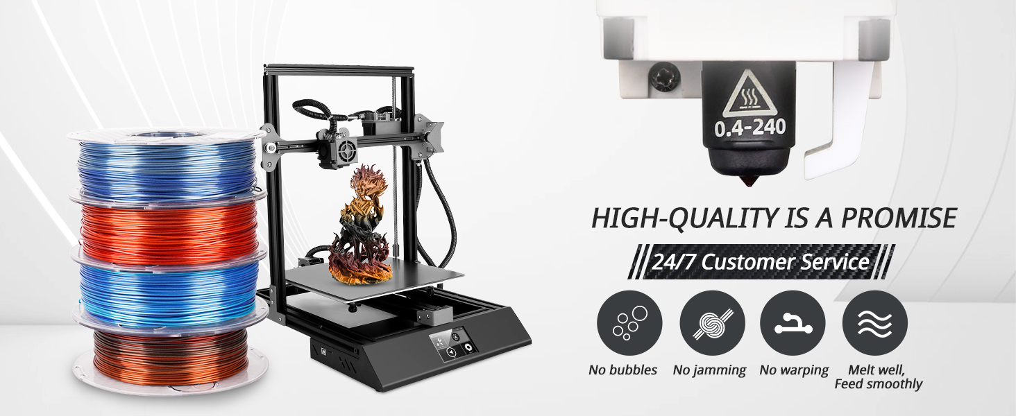 AMOLEN Silk PLA 3D Printer Filament, Dual Color PLA 1.75mm Shiny Color Change Filament