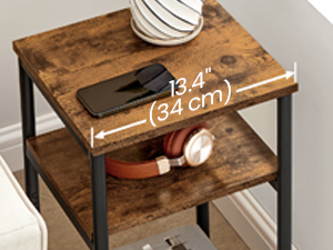 Side Table, Small End Table, Tall Nightstand for Living Room, Bedroom, Office, Bathroom