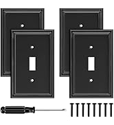 Black Modern Decorative Wall Plate Light Switch Cover Decorator Outlet Covers Rocker Switch Plate...