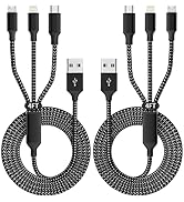 IDiSON Multi Charging Cable(2Pack 4FT), 3 in 1 Charger Cable Nylon Braided Multiple USB Cable Uni...