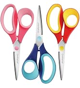 OneName 7" Student Scissors,Big Kids Scissors,Sharp Pointed Tip Blades Shears for Middle School K...