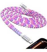 USB C Cable Beaded 6FT Cute 60W Fast Charger Cable for Samsung S26 Ultra S25 A17,45W 30W PD Charg...