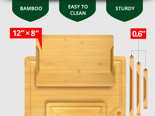Royal Craft Wood cutting boards are made of natural bamboo material.