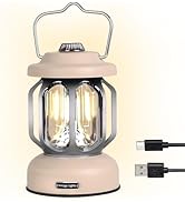 SEAMAGIC Rechargeable LED Camping Lanterns, 2000mAh Vintage Camping Lights Battery Operated Recha...