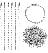 200 pcs Bead Ball Chains,4 Inch Keychain Rings,for Jewelry Making DIY Crafts Hanging Decoration(S...