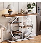 LIFECHOVY 41.3" Console Table for Entryway, Industrial Hallway Sofa Table with Storage Shelves, N...
