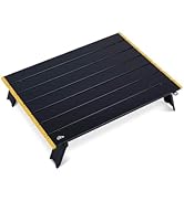 iClimb Ultralight Compact Mini Beach Picnic Folding Alu. Table with Carry Bag, Two Size (Black - L)